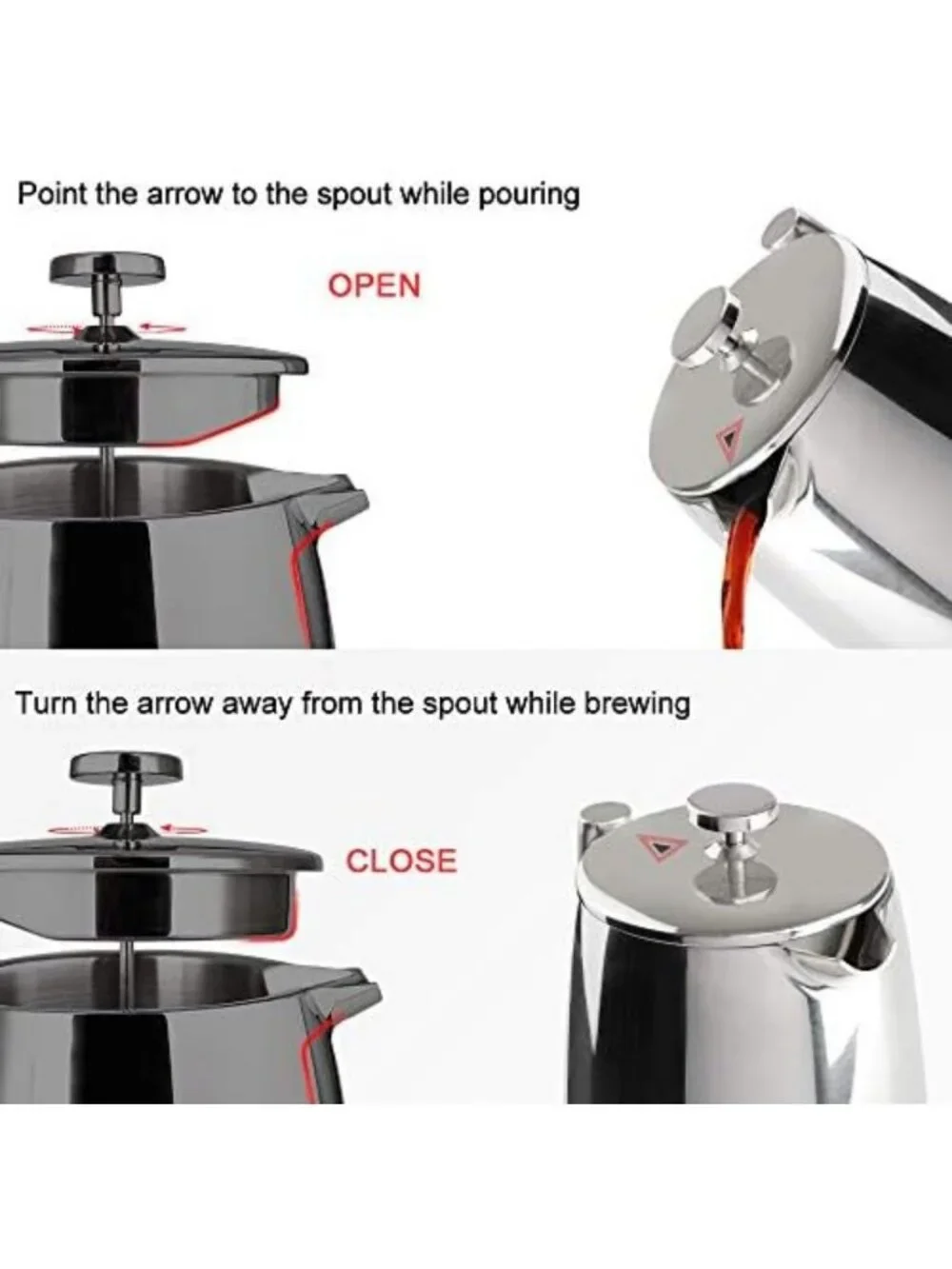 50-Ounce Stainless Steel French Press Coffee Maker - Insulated, Extra Screen